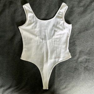 Kendall & Kylie white ribbed bodysuit
